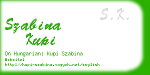 szabina kupi business card